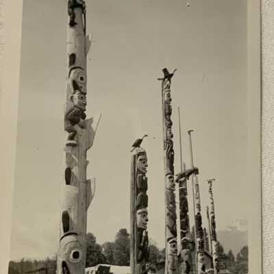 ‘Totems at Kitwanga June 1944’