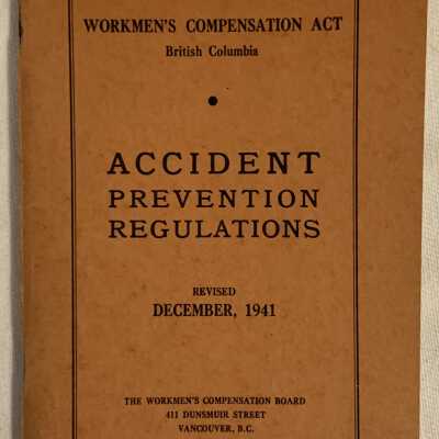 'Accident Prevention Regulations' 1941 Booklet