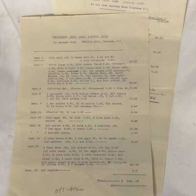 'Government Road Camp Lakelse Lake' Sparkes Bros Receipt