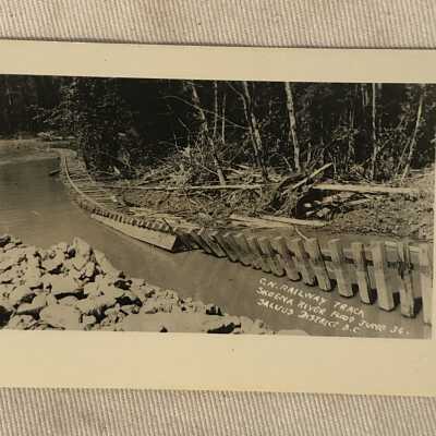 'C.N. Railway Track Skeena River Flood June 36 Salus District BC'
