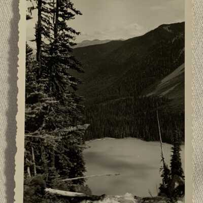 ‘Looking from top of Waterfall into Green Lake July 1944’