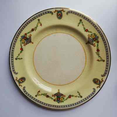 Yellow Tea Saucer with Floral Border