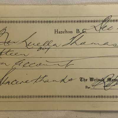 'Wrinch Memorial Hospital' Receipt