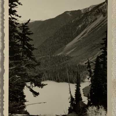 '... top of waterfall into Green Lake July 1944'