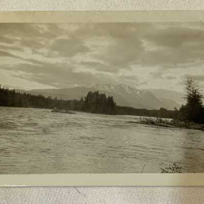 Bulkley River, Hudson’s Bay Mt. In distance July 4th 1932’