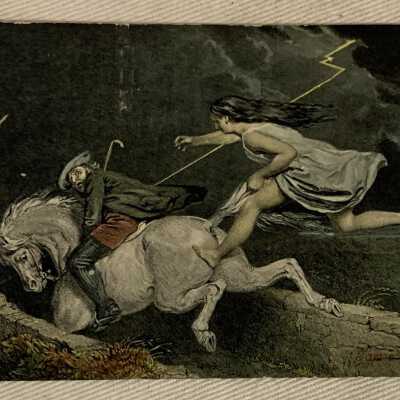 Man on Horse Scared
