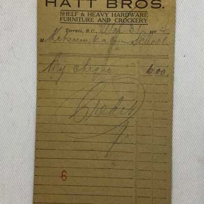 'Hatt Bros' Receipt