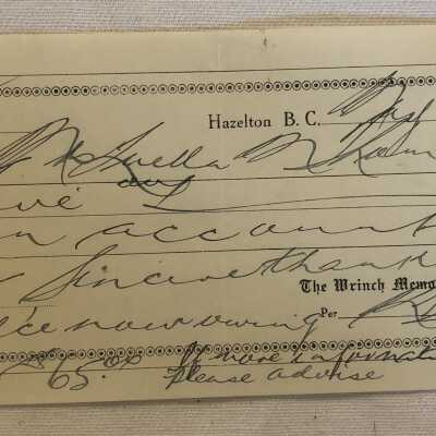 'Wrinch Memorial Hospital' Receipt