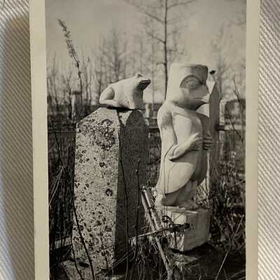 'Indian Tombstone in Old Indian Cemetery at Hazelton Sept 1946'