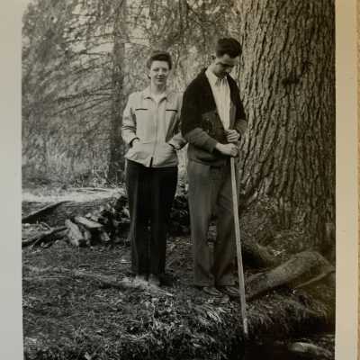 ‘Dr. And Mrs. Murphy Two Mile Camp Hazelton April 1944’