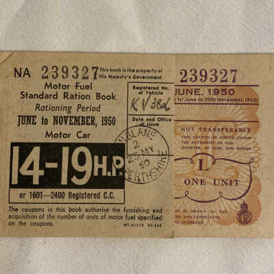 'Motor Fuel Standard Ration Book'