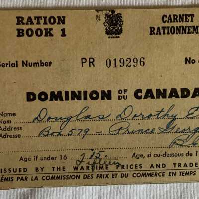 'Dorothy Douglas' Ration Book 1