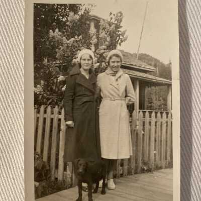 Two Women and a dog