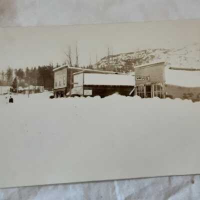 Terrace street with snow