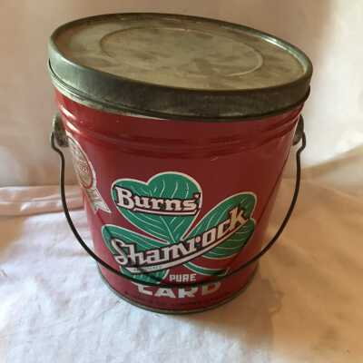 'Burns Shamrock Pure Lard' Pail