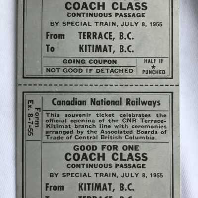 Terrace to Kitimat Metal Train Ticket