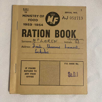'Ministry of Food 1953-54 Ration Book'