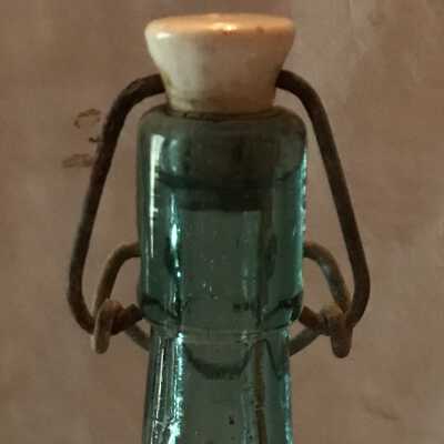 Blue Bottle with Porcelain Stopper