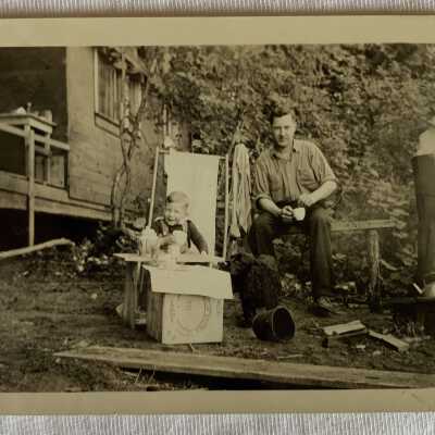 Man and Boy having Tea