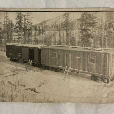 Two Railway Cars in Winter