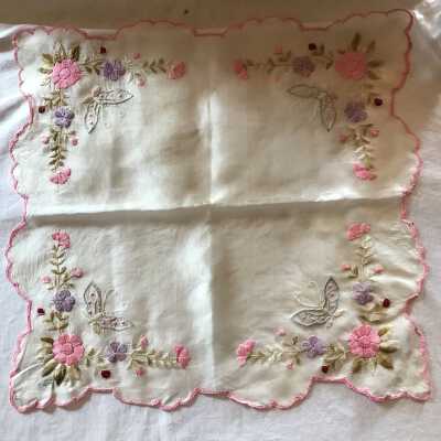 Silk Embroidered Handkerchief
