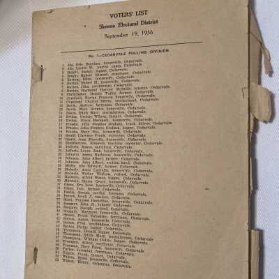 'Voters' List Skeena Electoral District, 1956'