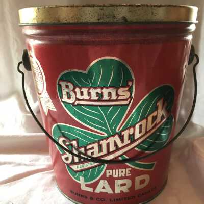 'Burns Shamrock Pure Lard' Pail
