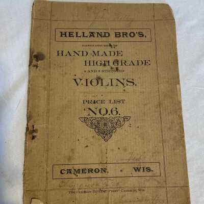 'Helland Bros Handmade Violin Book'