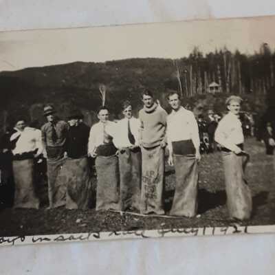 'Boys in Sack race July 1st 1921