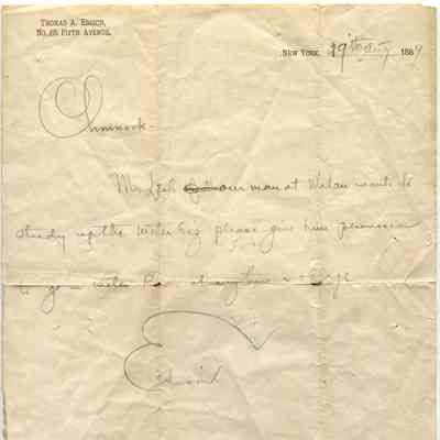 TAE to Charles Edward Chinnock 8-19-1884