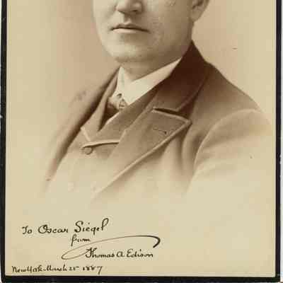 Falk Thomas Edison Large Cabinet Card - Signed