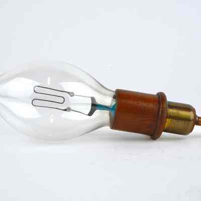 c.1881 Maxim Flame Form Lamp with Wood Base