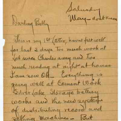 Letter - T.A. Edison to Mina Miller Edison