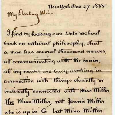 Letter: T.A. Edison to Mina Miller