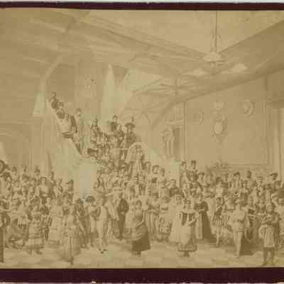 Photograph: Dress ball in room with Bergmann electrolier Oct. 22, 1886