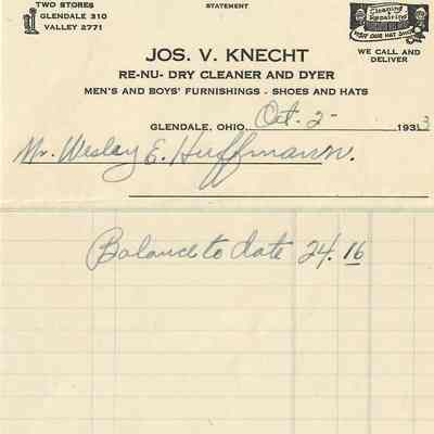 Joseph V. Knecht Re-Nu Dry Cleaner and Dyer Business