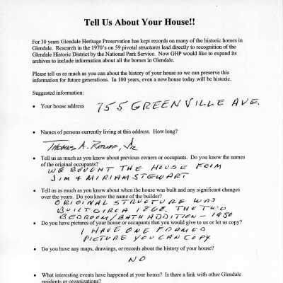 755 Greenville 2005 Owner House Survey