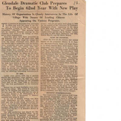 Performances Dramatic Club 1890-1940