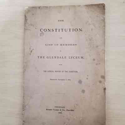 Constitution and List of Members - Glendale Lyceum