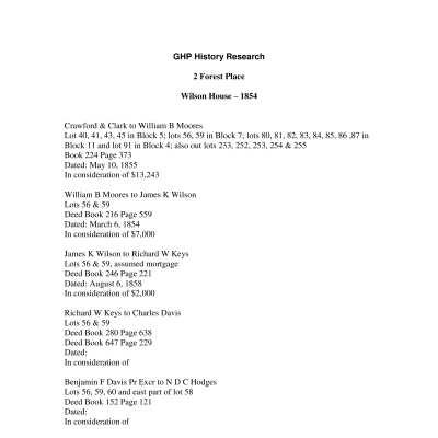 2 Forest Place - Research