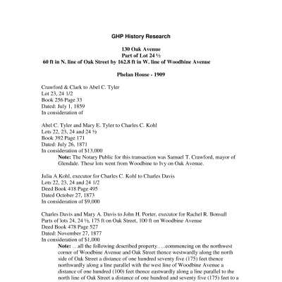 130 Oak Avenue - Deed Search