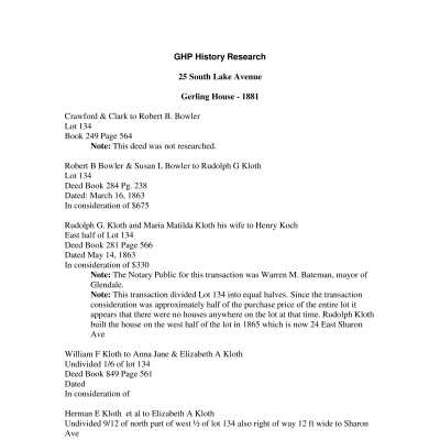 25 South Lake Avenue - Research