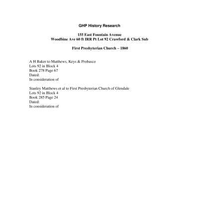 155 East Fountain Avenue - Research