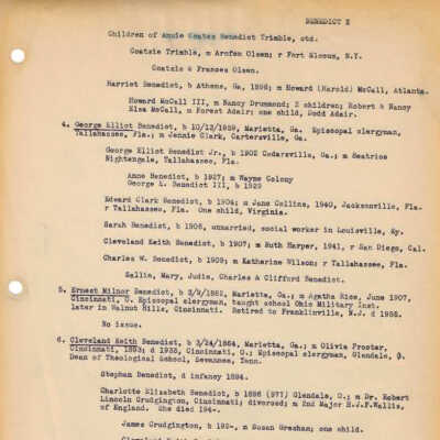 Benedict Geneology