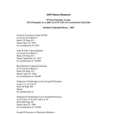 95 East Fountain Avenue - Research