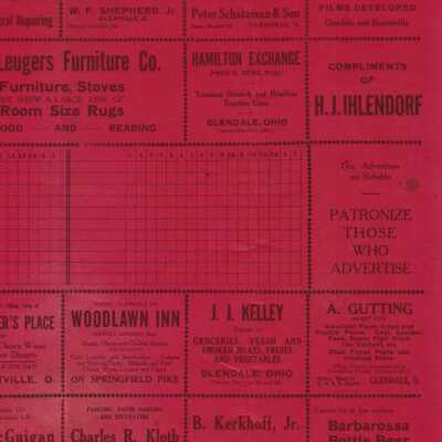 Glendale Baseball Schedule with multiple business advertisements