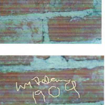 Writing on brick 130 Oak Avenue