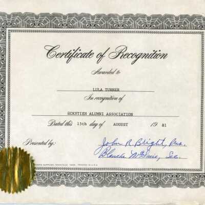 Certificate of Recognition