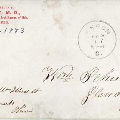 Envelope addresses to Mr. Schubert dated January 17, 1883