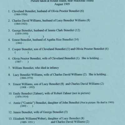 Benedict and Williams Families